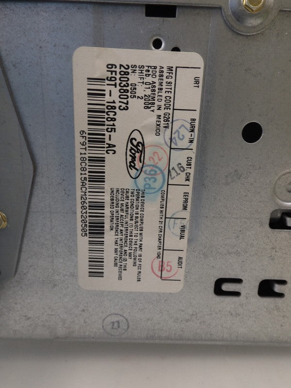 5F9Z18806AA 2005-2007 Ford Freestyle Radio Control Unit Used OEM 6F9T18C815