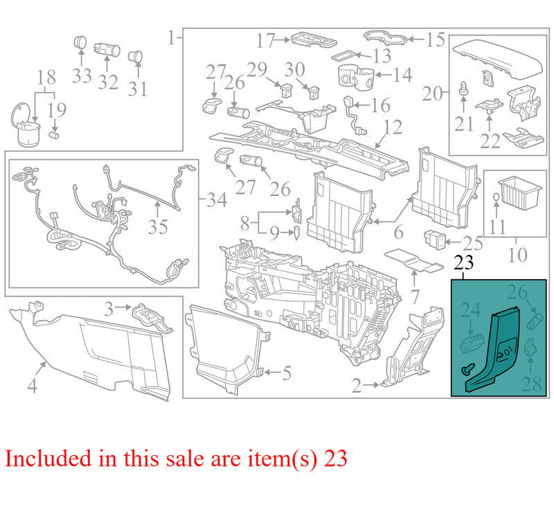 20847493 2010-2017 Chevrolet Equinox Center Console Trim Panel W/ Power Port Used OEM