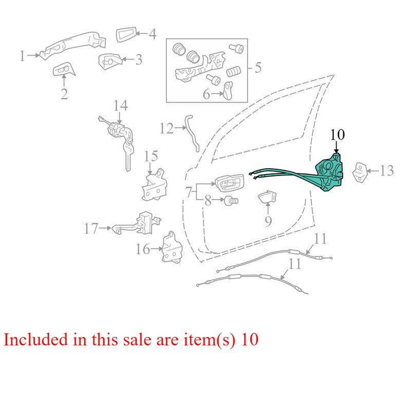 690400C050 2011-2015 Toyota Sienna Passenger FR Door Lock Actuator Used OEM 690400C050 