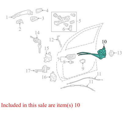 690400C050 2011-2015 Toyota Sienna Passenger FR Door Lock Actuator Used OEM 690400C050 