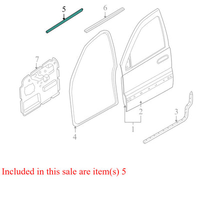 55135879AF 1999-2004 Jeep Grand Cherokee Driver FL Door Window Belt Weatherstrip Used OEM 