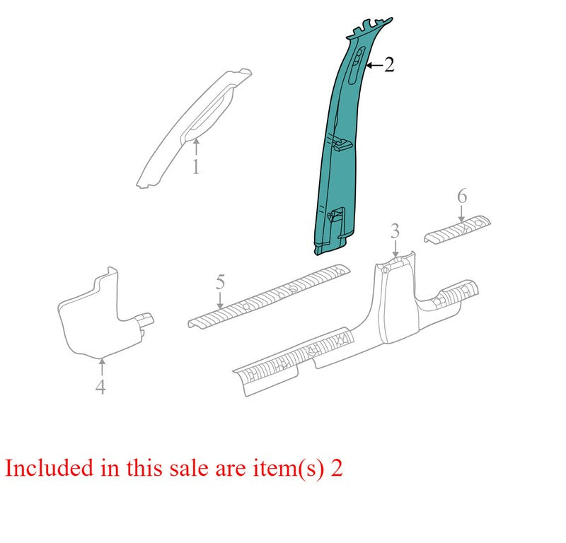 5GE60BD5AM 2002-2007 Jeep Liberty Driver Left Upper B Pillar Trim Used OEM GE61TRMA