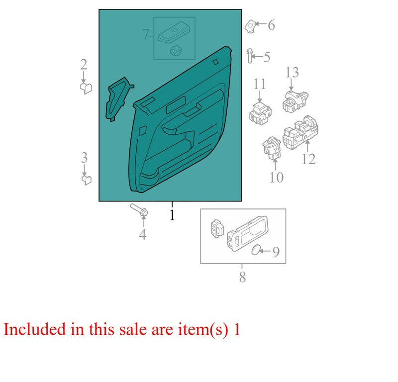 9T437823942 2007-2010 Ford Edge Passenger FR Door Interior Trim Panel Used 9T437823942 OEM