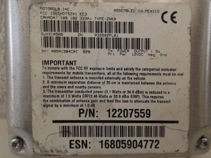 12207559 1999-2006 GMC Yukon 1500 Wireless Communication Module Used 12207559 OEM