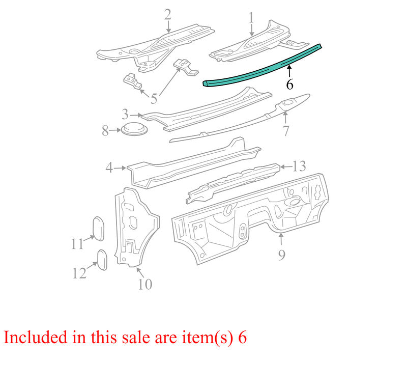 5L1Z1502824A 2003-2006 Ford Expedition Cowl Seal 5L1Z1502824A (TEAR SEE PHOTOS)