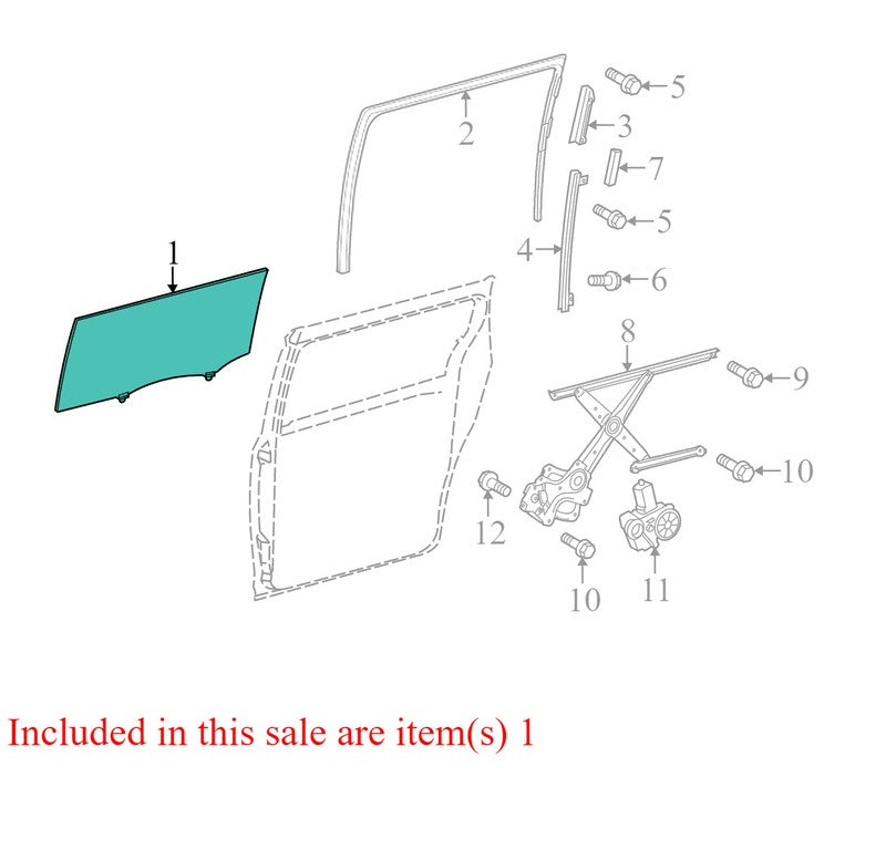 FD24562YPY 2011-2020 Toyota Sienna Driver Rear Sliding Door Glass Used OEM FD24562YPY 