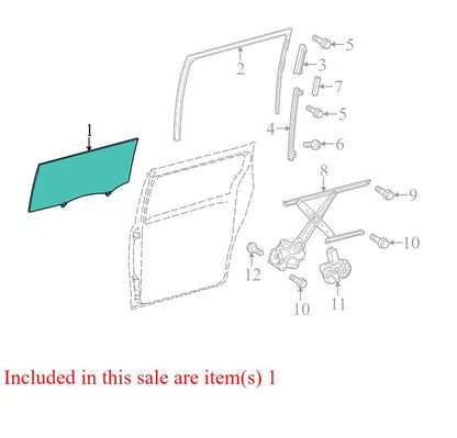 FD24562YPY 2011-2020 Toyota Sienna Driver Rear Sliding Door Glass Used OEM FD24562YPY 