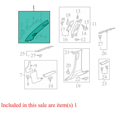 23187203 2010-2017 Chevrolet Equinox Driver LH A Pillar Trim Used OEM 20883895