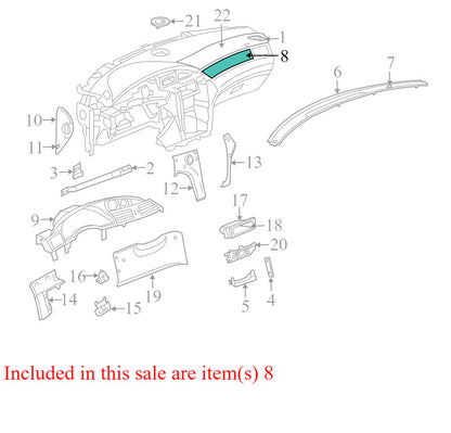 YV921ZCAB 2004-2008 Chrysler Pacifica Passenger Right Dash Trim Panel Used OEM 0XN96TRMAB