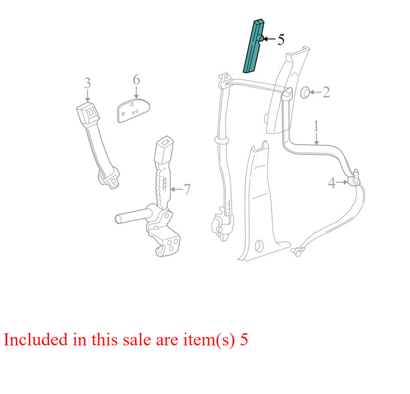 1L2Z78602B82AA 2006-2010 Mercury Mountaineer Driver FL Seat Belt Height Adjuster Used OEM