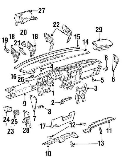 10260362 1998-2005 Oldsmobile Silhouette Instrument Panel Knee Bolster Used OEM 10234838