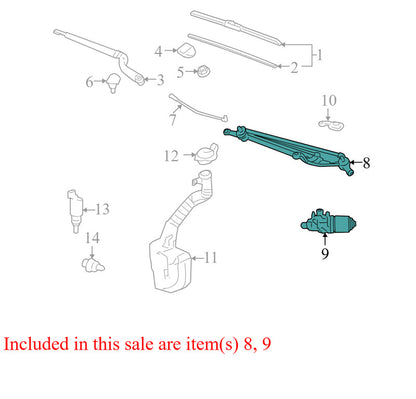 19120737 2006-2016 Chevrolet Impala Windshield Wiper Linkage W/ Motor Used 19120737 OEM