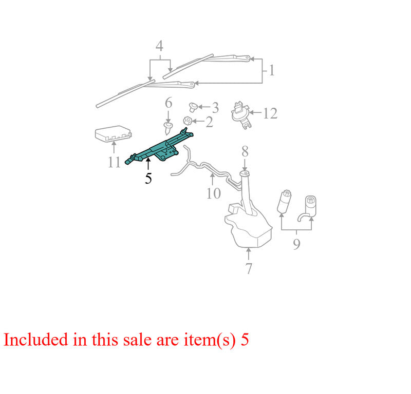 55156313AB 2005-07 Jeep Grand Cherokee Windshield Wiper Motor 3.7L Used 55156313AB OEM