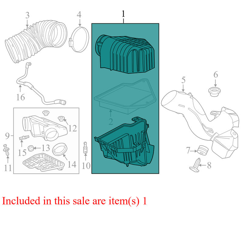 04861729AB 2015-2018 Dodge Grand Caravan Air Filter and Housing Assembly Used 04861729AB 