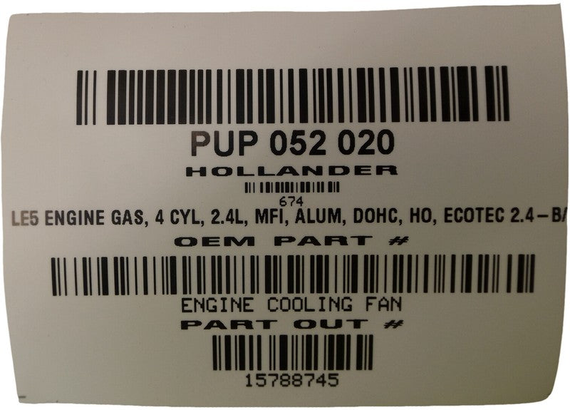 15788745 2005-2010 Pontiac G6 Engine Cooling Fan Assembly Used OEM 15788745