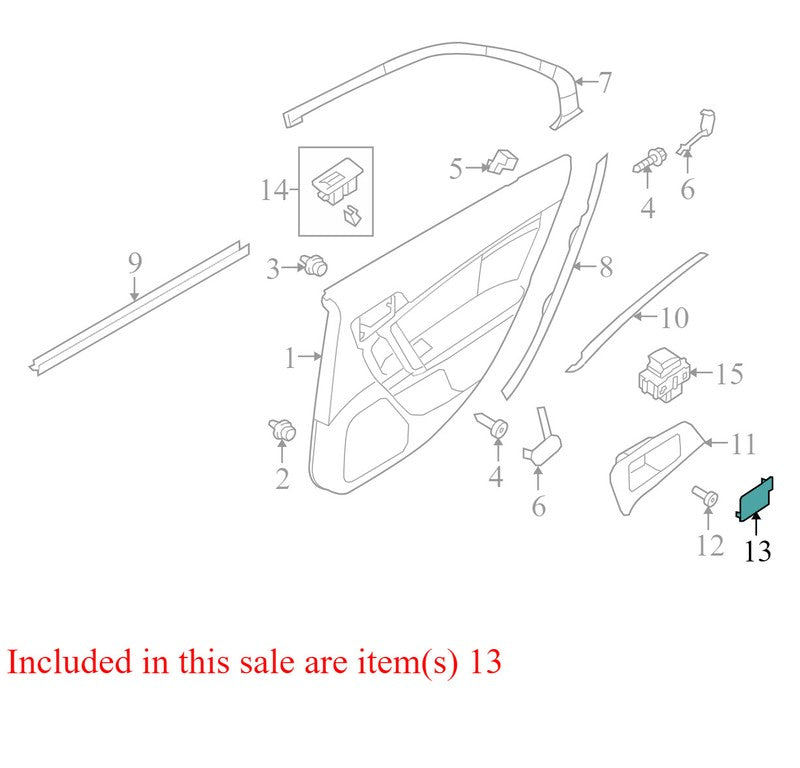 9H6Z5424056BA 2010-2012 Lincoln MKZ Rear Right Interior Door Handle Bezel Used 9H6Z5424056BA