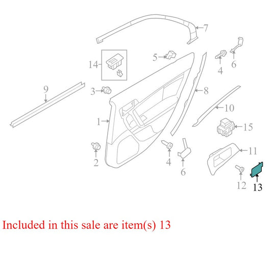 9H6Z5424056BA 2010-2012 Lincoln MKZ Rear Right Interior Door Handle Bezel Used 9H6Z5424056BA
