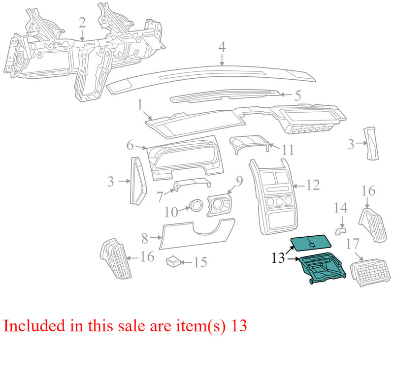 1HN941DVAG 2009-2010 Dodge Journey Dashboard Storage Compartment Used OEM 1HN94XDVAC