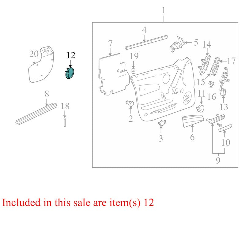 10375937 2004-2008 Pontiac Grand Prix Passenger Rear RR Interior Door Handle Bezel Used