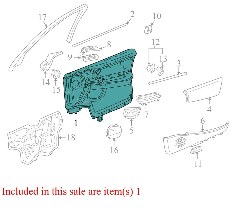 25687715 2001-2003 Buick Park Avenue Front Right Door Interior Trim Panel Used 25687715 