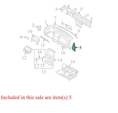 8L847804481A 2008-2012 Mercury Mariner Driver FL Dash End Cap Used 8L8Z7804480AA OEM