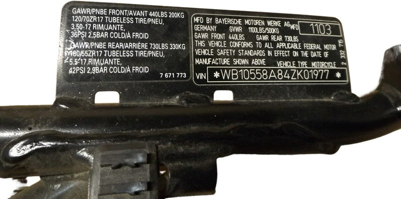 2002-2005 BMW K1200GT  Rear Sub Frame