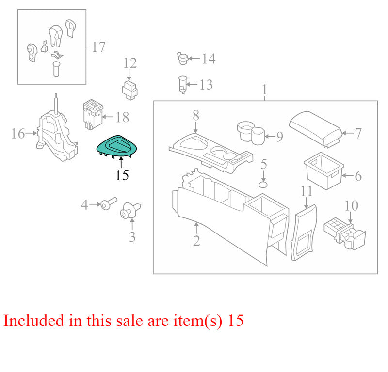 96941JM02A 2008-2015 Nissan Rogue Shifter Bezel Boot Trim Used OEM 96941JM01A