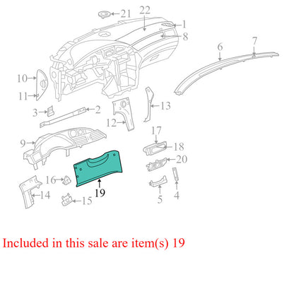 UD58XDVAD 2004-2008 Chrysler Pacifica Knee Bolster Used OEM 0UD58TRMAD