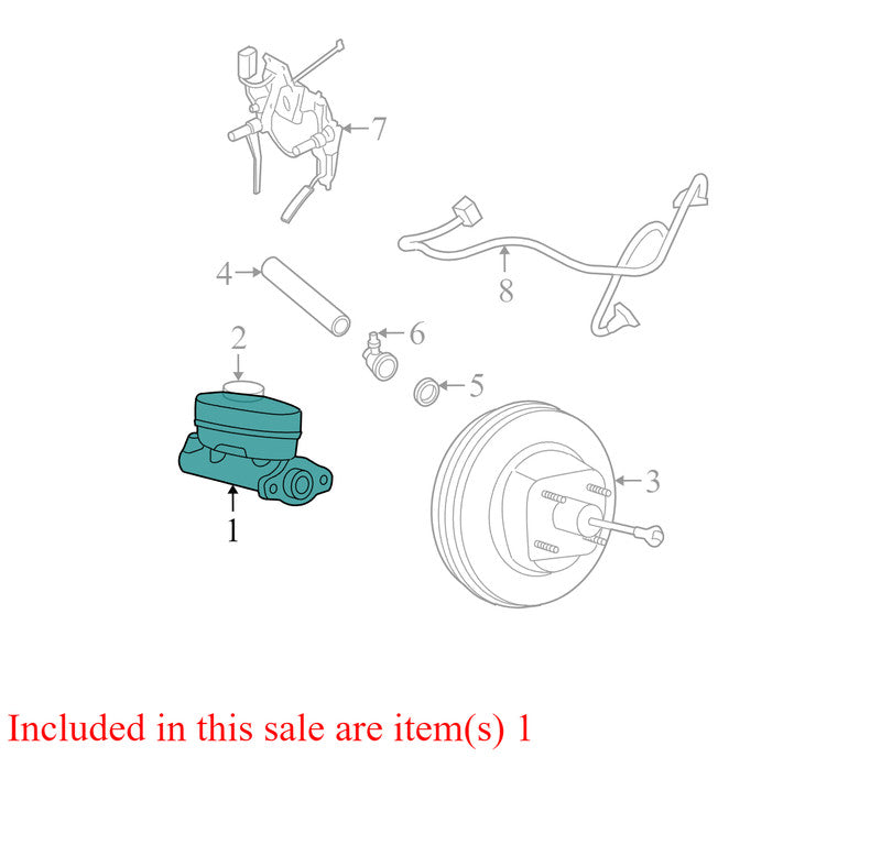 F87Z2004B 2006-2010 Mercury Mountaineer Brake Master Cylinder W/ Reservoir Used OEM F87Z20