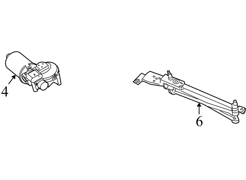 8S4Z17508A 2008-11 Ford Focus Windshield Wiper Linkage and Wiper Motor Used 8S4Z17508A OEM