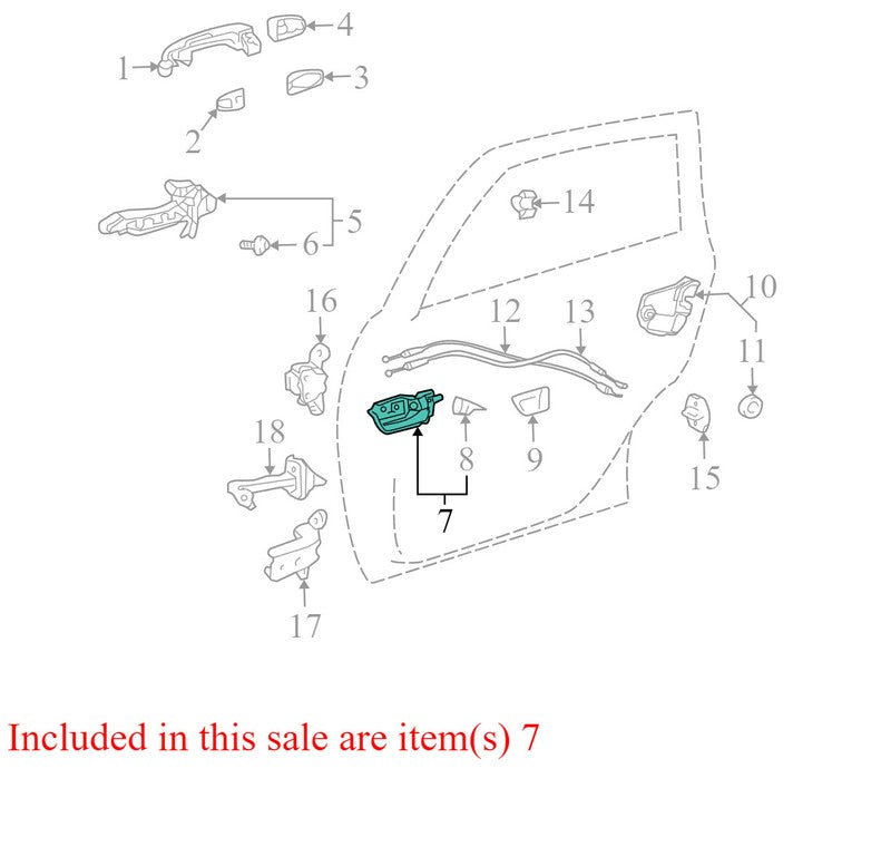 6920547020B2 2004-2009 Toyota Prius Driver Rear RL Interior Door Handle Used OEM 6920547020B2