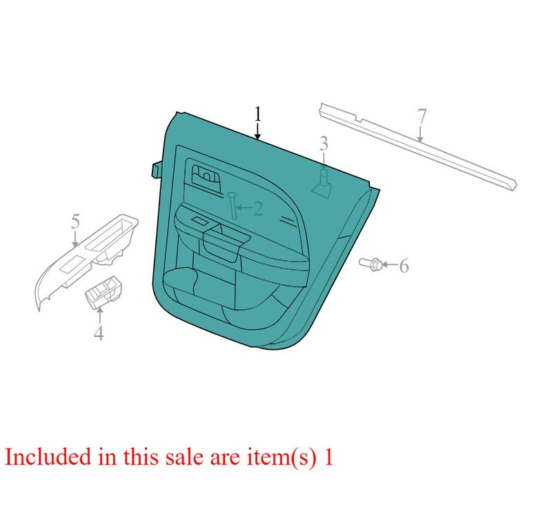 1GL481DVAA 2008-2010 Dodge Avenger Rear Left Door Interior Trim Panel Used 1GL481DVAA 