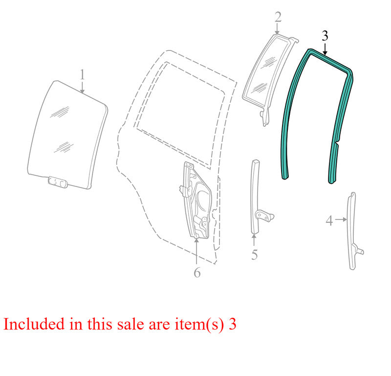 55136081AI 1999-2004 Jeep Grand Cherokee Driver Rear RL Window Channel Used OEM 55136081AI