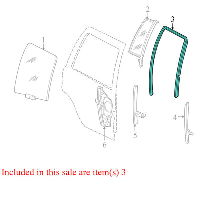 55136081AI 1999-2004 Jeep Grand Cherokee Driver Rear RL Window Channel Used OEM 55136081AI