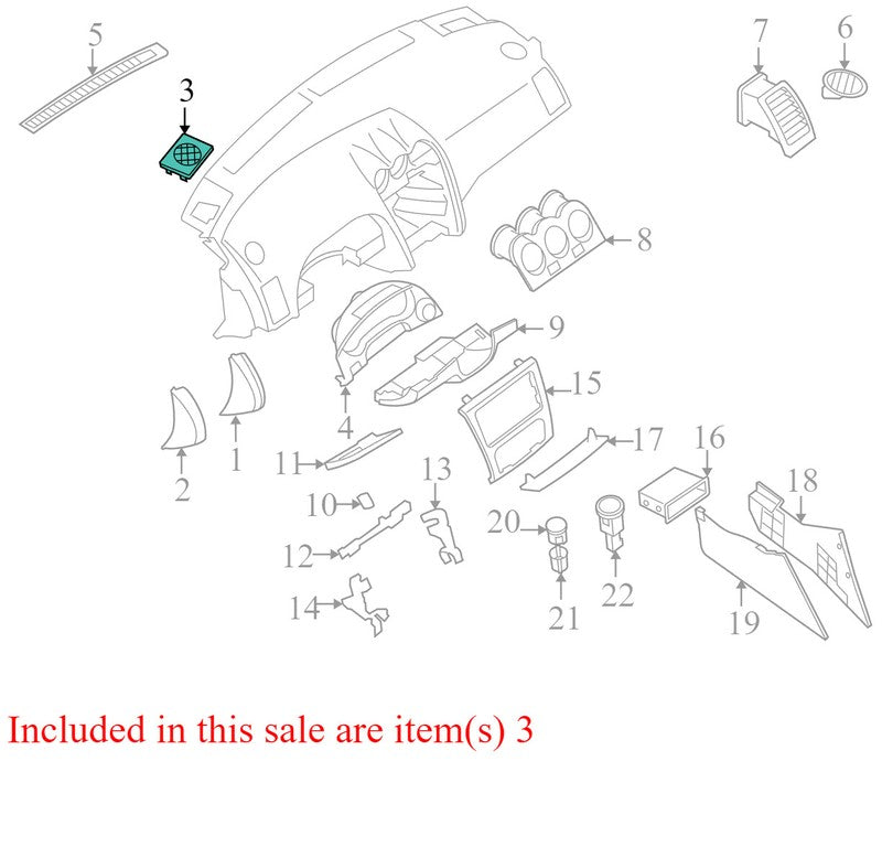 28176JA00C, 28176JA00B, 28176JA00A 2007-2012 Nissan Altima Passenger Side RH Speaker Cover Used OEM 68498JA010