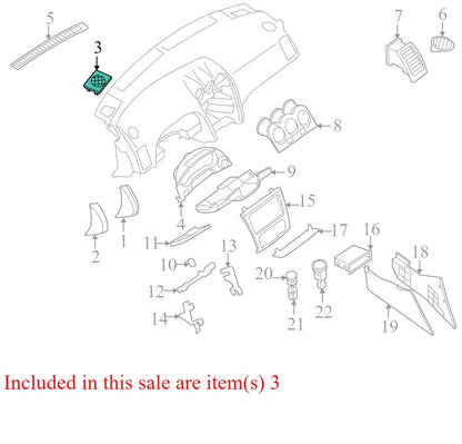 28176JA00C, 28176JA00B, 28176JA00A 2007-2012 Nissan Altima Passenger Side RH Speaker Cover Used OEM 68498JA010
