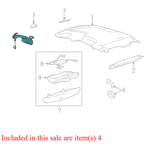 YW135431430C 2003-11 Lincoln Town Car Passenger RR Interior Grab Bar Used 1W1Z5431406AAA OEM