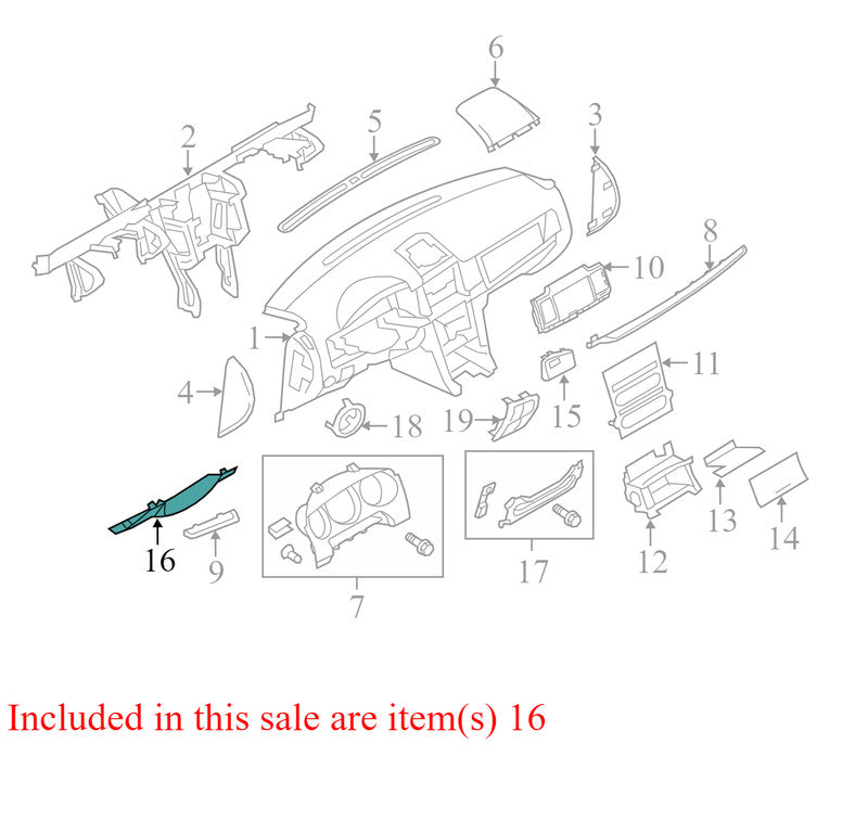 PL0206249AA015B8 2010-2012 Lincoln MKZ Instrument Panel Knee Bolster Used OEM AH6Z5404459AA 