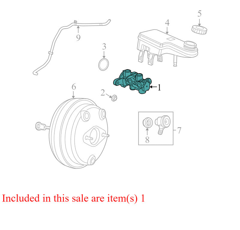 68100294AB 2009-2010 Dodge Journey Brake Master Cylinder W/ Reservoir Used OEM 68100294AB 