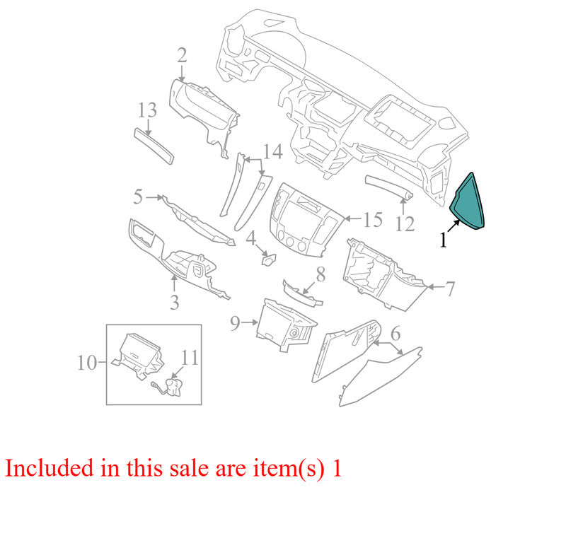 847673K110HZ 2007-2010 Hyundai Sonata FL Instrument Panel Side Cover Used 847673K110HZ OEM
