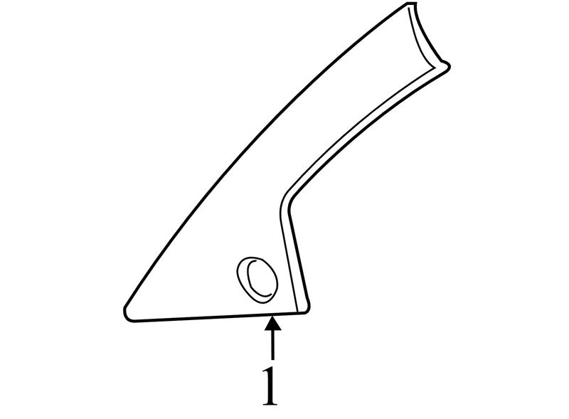 1C0867234J 2000-2001 Volkswagen Beetle FR Body A-Pillar Trim Panel Used 1C0867234J OEM