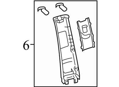 6241208070E1 2011-2014 Toyota Sienna Passenger Upper B Pillar Trim Used OEM 62411-08050