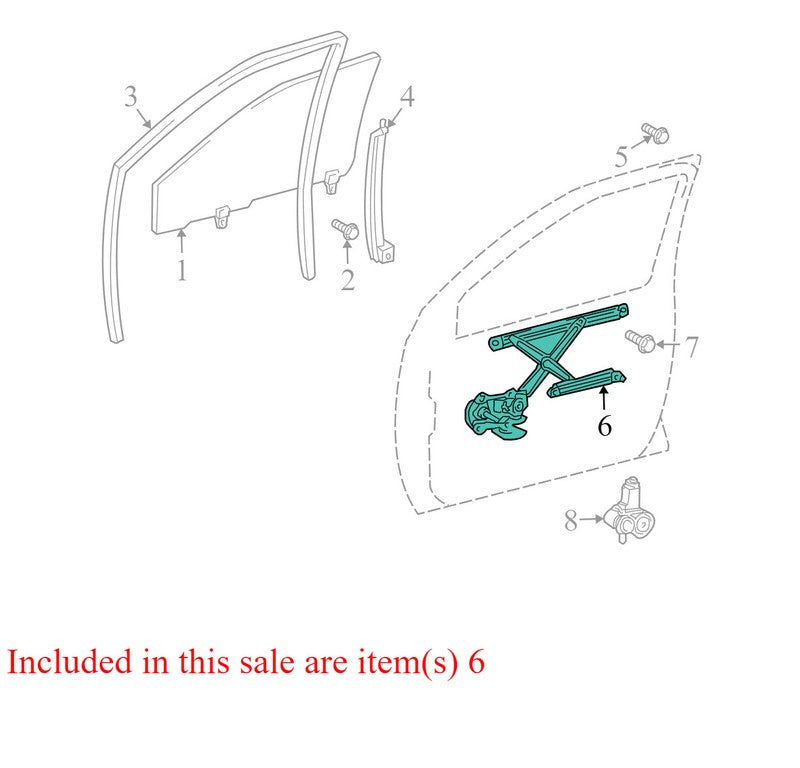 6980152070 2004-2009 Toyota Prius Passenger FR Window Regulator Used OEM 6980152070 