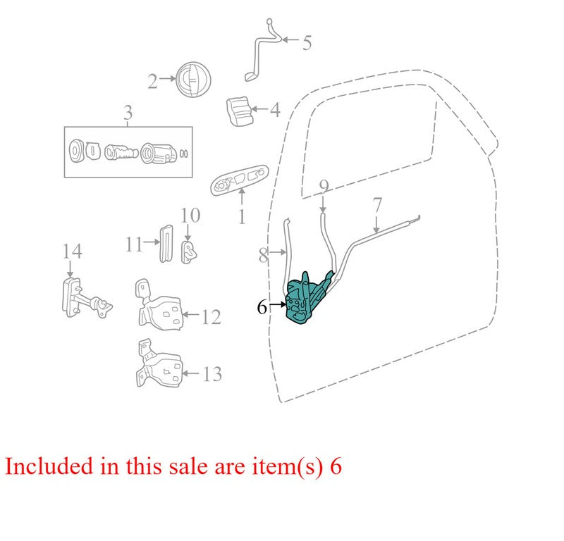 55177040AI 2002-2007 Jeep Liberty Passenger Front Right Door Lock Actuator Used 55177040AI