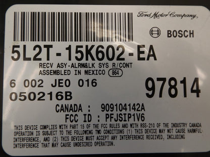 5L2T15K602EA 2005 Ford Explorer Keyless Entry Module 5L2T15K602EA OEM USED