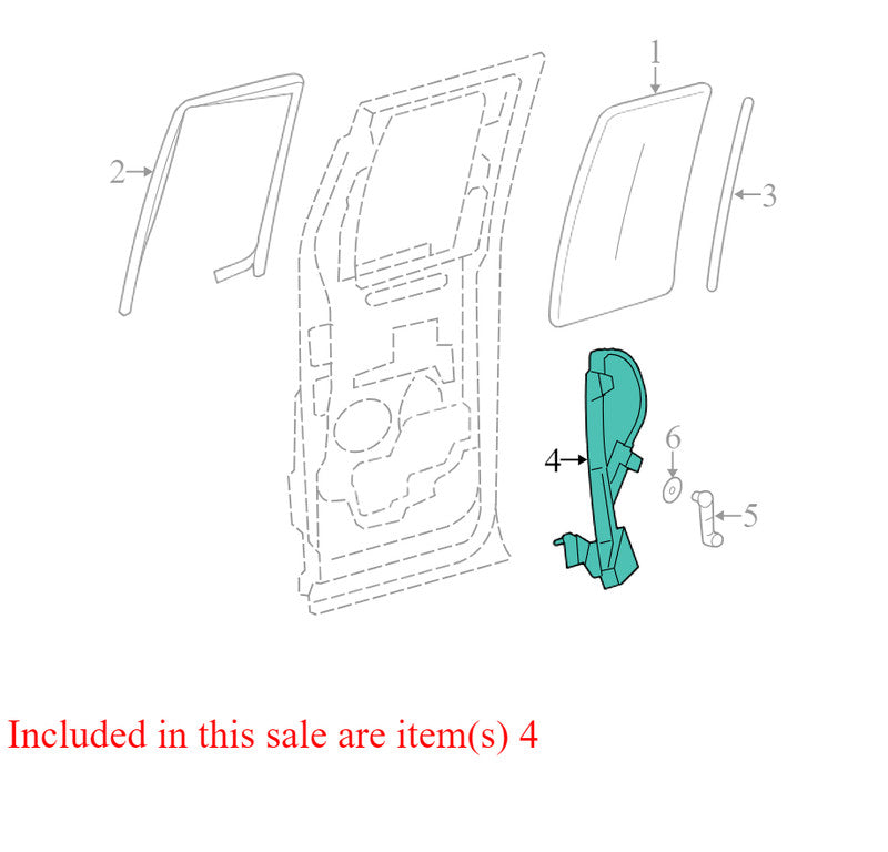 AL3Z1827001A 2004-2008 Ford F-150 XLT Passenger Rear RR Window Regulator Used OEM AL3Z1827001