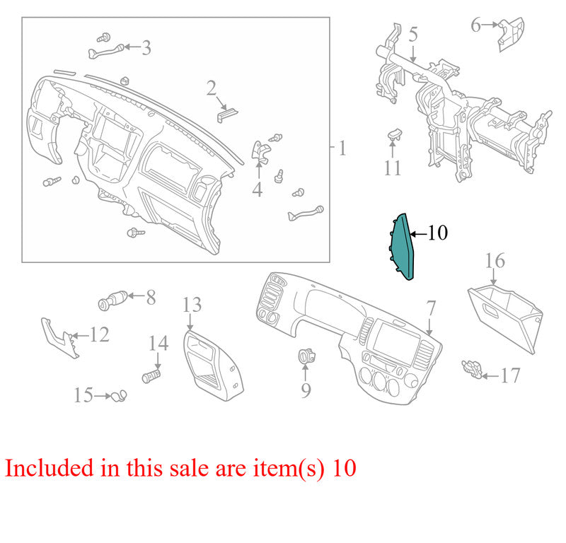 YL847804481B 2005-2006 Mazda Tribute FL Instrument Panel Side Cover Used YL847804481B OEM