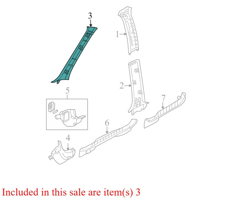 YL8Z7803598AAB 2002-2007 Ford Escape Driver Left A Pillar Trim Used OEM YL8Z7803598AAB