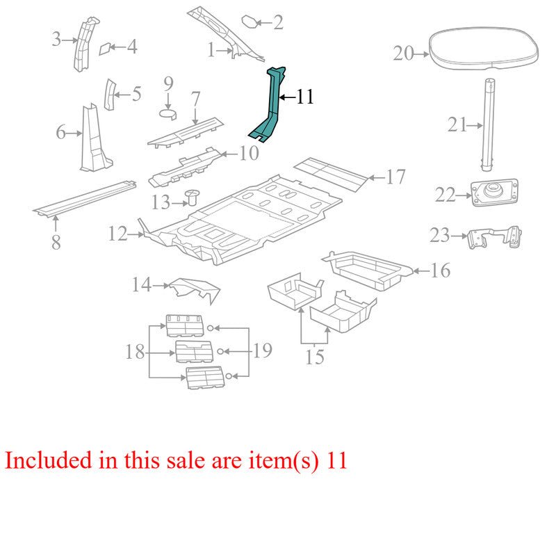 ZR41DK5AE 2011-2016 Chrysler Town &amp; Country FL Kick Panel Trim Used ZR40DK5AE OEM