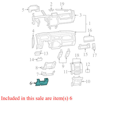 1EB11TRMAB 2009-2012 Dodge Ram 1500 Instrument Panel Knee Bolster Used OEM 1EB11DK2AC DMG*